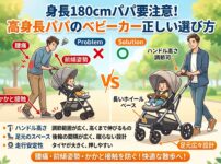 ベビーカーで身長180cm